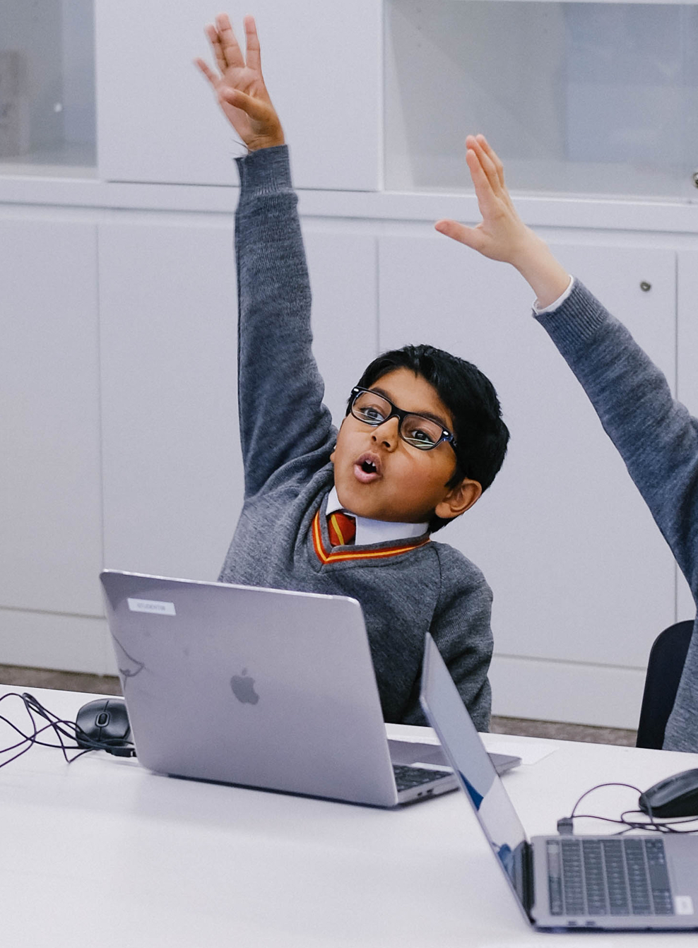 Students using Marvel on desktop