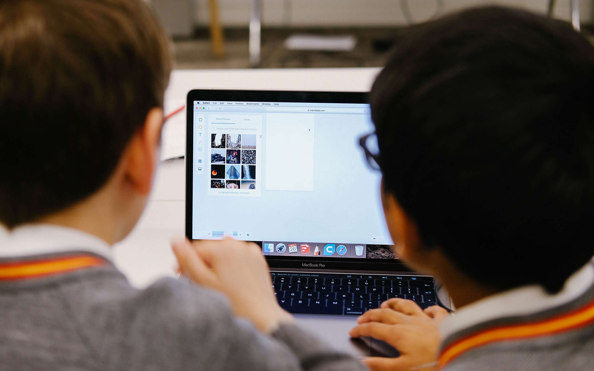 Students use Marvel’s Design Tool