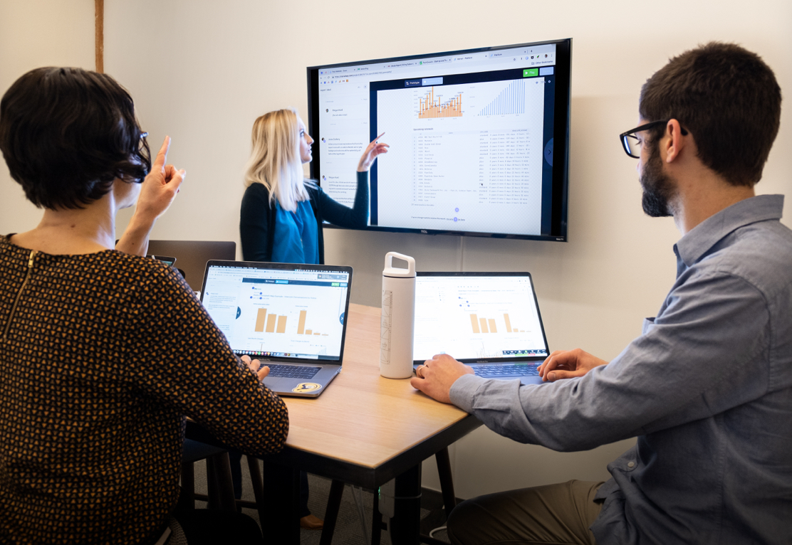 Mode employees working with analytics